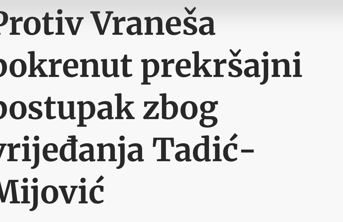 Tužilaštvo u Pljevljima traži pokretanje prekršajnog postupka protiv predsjednika opštine Daria Vraneša zbog uvrede direktorice CIN-a