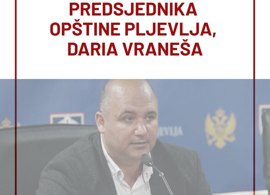 Reagovanje povodom mizoginih komentara predsjednika opštine Pljevlja, Daria Vraneša