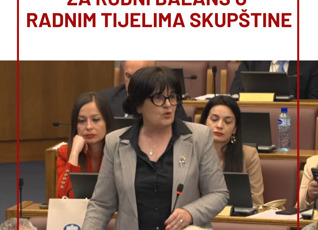 Ponovljen zahtjev za rodni balans u radnim tijelima Skupštine