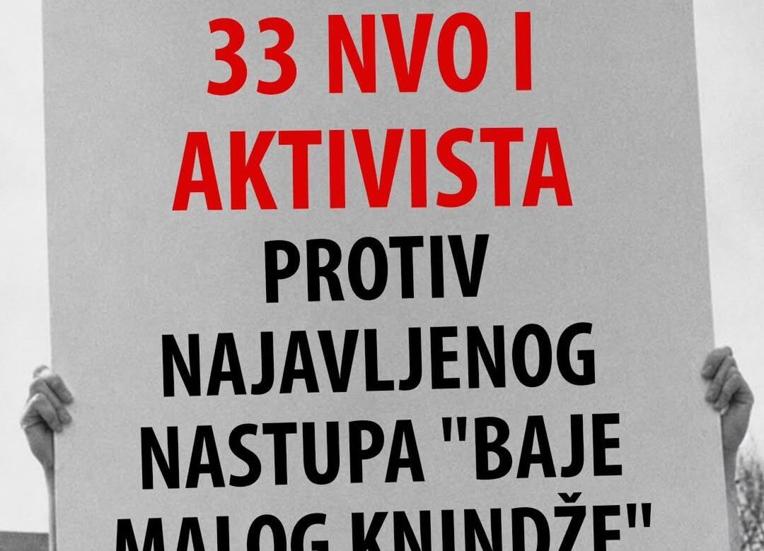 PROTEST PROTIV NAJAVLJENOG NASTUPA “BAJE MALOG KNINDŽE” U PLJEVLJIMA